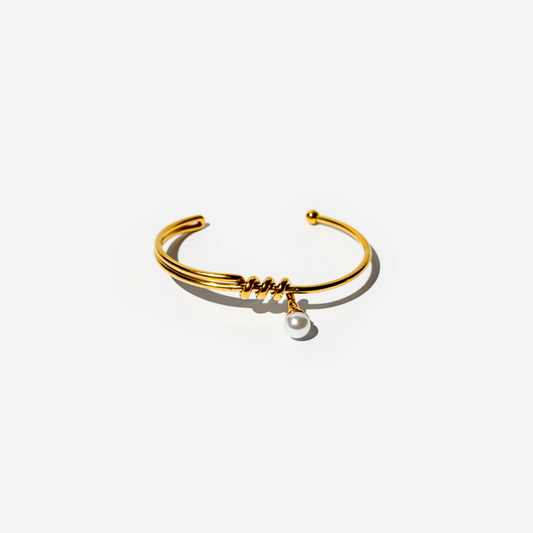 Gold-plated Titanium with Pearl Bracelet