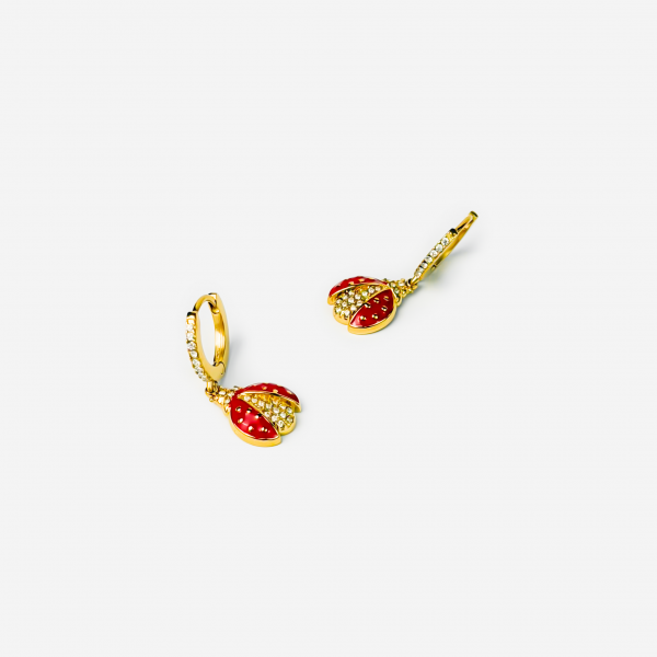 Gold-plated Titanium Gold Ladybug Earrings