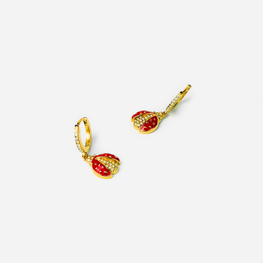 Gold-plated Titanium Gold Ladybug Earrings