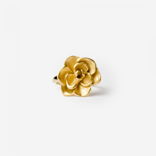 Gold-plated Titanium Flower Shaped Ring