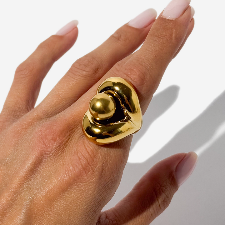 Gold-plated Titanium Bold Ring