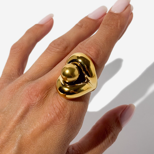 Gold-plated Titanium Bold Ring
