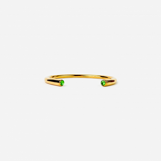 Gold-plated Titanium Green With Stones Bracelet